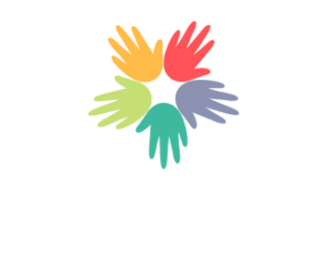 Lakeview Supported Living Services Logo - multi color hands in circle